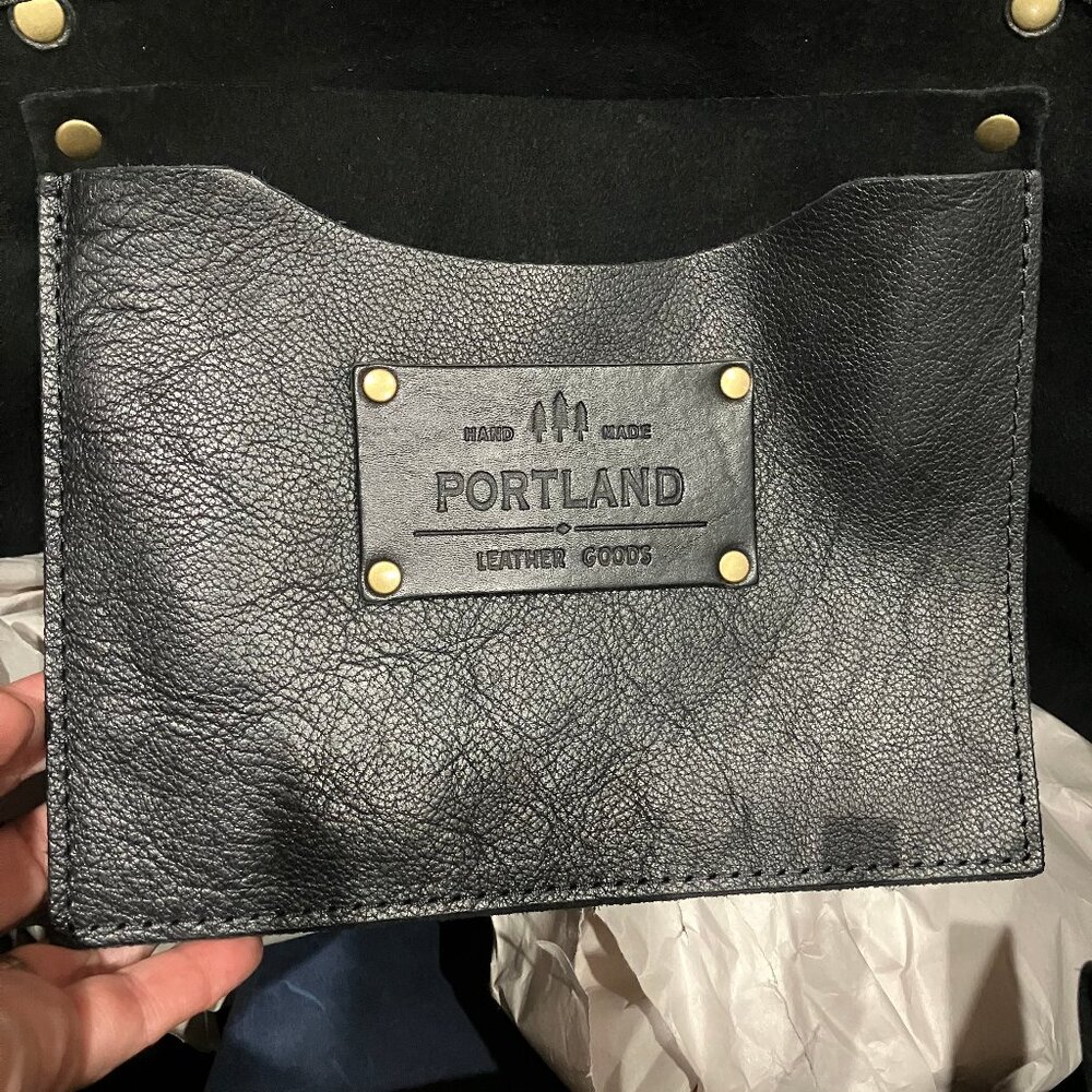 Portland Leather Goods OS Pebbled Black Zippered Tote - Picture 4 of 5